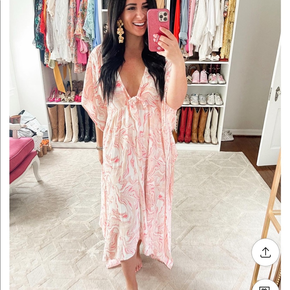 Pink pattern tunic dress